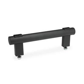 GN 666.1 Rohrgriffe, Aluminium- / Edelstahlrohr Oberfläche: SW - schwarz, RAL 9005, strukturmatt
