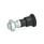 GN 816.1 Locking Plungers, Plunger Pin Retracted Type: AK - Operation with knob, sleeve black, with lock nut
