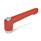 GN 300.2 Adjustable Hand Levers, Zinc Die Casting, Insert Steel Zinc Plated, with Internal Thread Color: RS - Red, RAL 3000, textured finish