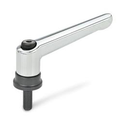 GN 300.4 Adjustable Hand Levers, Zinc Die Casting, Insert Steel, with External Thread, with Increased Clamping Force Color: CR - Chrome plated