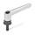 GN 300.4 Manettes indexables, zinc moulé sous pression, insert acier, avec filetage mâle, à force de serrage accrue Couleur: CR - acier chromé