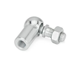 DIN 71802 Angled Ball Joints Type: CS - With threaded ball shank with safety catch