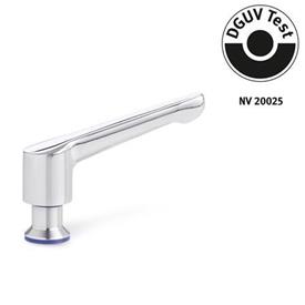 GN 305 Manettes indexables, inox, agréés DGUV, avec filetage interne, conception hygiénique Matériau (anneau d'étanchéité): H - HNBR