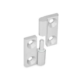 GN 337 Stainless Steel Hinges, Detachable Material: NI - Stainless steel<br />Identification no.: 2 - Fixed bearing (pin) left