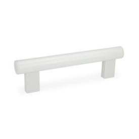 GN 666 Tubular Handles, Tube Aluminum / Stainless Steel Material / Finish: WS - White, RAL 9002, matte finish