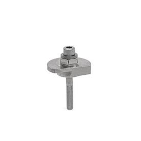 GN 918.7 Clamping Bolts, Stainless Steel, Downward Clamping, Screw from the Operator's Side Type: SKS - With hex<br />Clamping direction: L - By anti-clockwise rotation