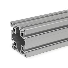 GN 10b Perfiles de aluminio, sistema modular-b, con ranuras abiertas en todos los lados, perfil tipo ligero Tamaño del perfil: B-808010L<br />Acabado: N - Anodizado, color natural