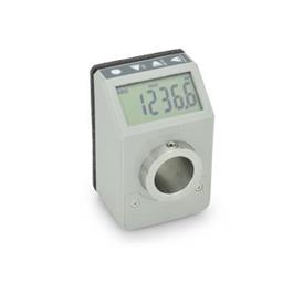 GN 9053 Position Indicators, 6 digits, Electronic, LCD-Display Color: GR - Gray, RAL 7035