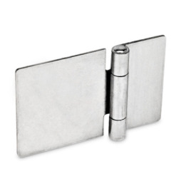 GN 136 Sheet Metal Hinges, Stainless Steel, Horizontally Elongated Material: NI - Plain<br />Type: A - Without bores<br />Bildvarianten: l1 (b) - on both sides elongated