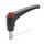 GN 603 Maniglie a ripresa, plastica, perno filettato in acciaio, con pulsante di sblocco Colore (pulsante di sblocco): DRT - rosso, RAL 3000, finitura lucida