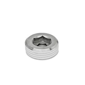 DIN 906 Threaded Plugs with Conical Thread, Stainless Steel 