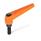 GN 101 Adjustable Hand Levers, Zinc Die Casting, Insert Steel, with External Thread Color: OS - Orange, RAL 2004, textured finish