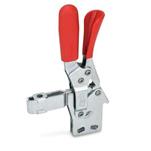 Toggle Clamps, Steel, Operating Lever Vertical, with Lock Mechanism, with Vertical Mounting Base