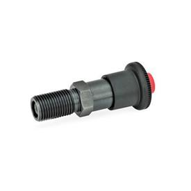 GN 414.1 Indexing Plungers, with Click-Type Safety Lock, Unlocking with Push-Button Material: ST - Steel<br />Type: A - Without lock nut