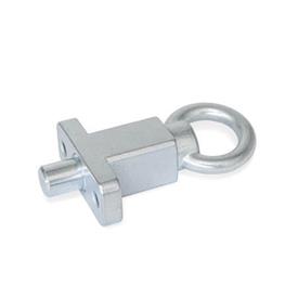 GN 722.5 Indexing Plungers, Steel, with Flange for Surface Mounting, without Rest Position Finish: ZB - Zinc plated, blue passivated