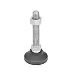 Leveling Feet, Foot Plastic, Threaded Stud Stainless Steel