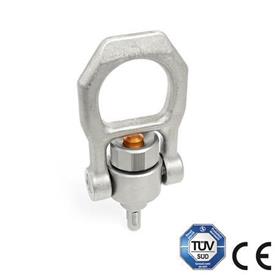 GN 1135 Threaded Lifting Pins, Stainless Steel, Self-Locking, with Rotating Shackle 