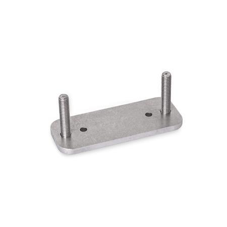 Piastrine GN 7247.6: Acciaio INOX, con perni filettati, per cerniere a snodi multipli (Alluminio)