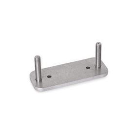 GN 7247.6 Plates, Stainless Steel, with Threaded Studs, for Multiple-Joint Hinges (Aluminum) 