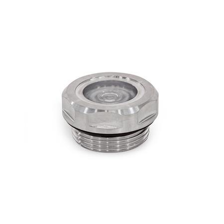 GN 7440 Sight Glasses, Stainless Steel AISI 316 L, Metal-Fused Identification no.: 2 - Seal FPM (Viton<sup>®</sup>)