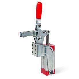 GN 862.1 Toggle Clamps, Pneumatic, with Additional Manual Operation Type: APVS - Forked clamping arm, with two flanged washers