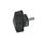 GN 5320 Torque Limiting Wing Screws, Plastic, Threaded Stud Steel Color: SW - Black, matte finish