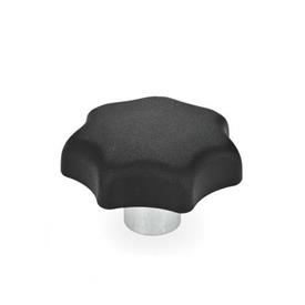 GN 6336.2 Star Knobs, Technopolymer, with Protruding Steel Bushing 