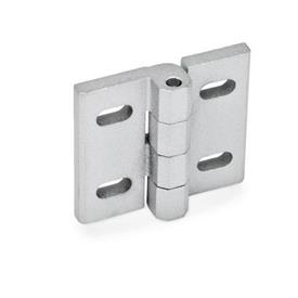 GN 235 Hinges, Zinc Die Casting, Adjustable Material: ZD - Zinc die casting<br />Type: B - Horizontally adjustable<br />Finish: SR - Silver, RAL 9006, textured finish