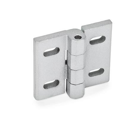 GN 235 Hinges, Zinc Die Casting, Adjustable Material: ZD - Zinc die casting
Type: B - Horizontally adjustable
Finish: SR - Silver, RAL 9006, textured finish