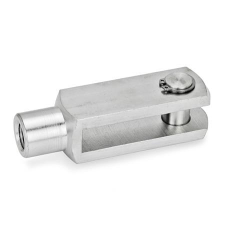 Gabelköpfe GN 751: Edelstahl, mit Bolzen