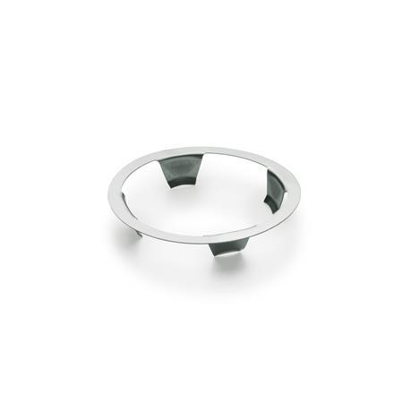 Anillos elásticos GN 509.3: Retenedores para elementos de deslizamiento con bola GN 509 / GN 509.1, acero / acero inoxidable