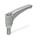 GN 602.1 Adjustable Hand Levers, Zinc Die Casting, Insert Stainless Steel, with External Thread Color: SR - Silver, RAL 9006, textured finish