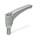 GN 602.1 Adjustable Hand Levers, Zinc Die Casting, Threaded Stud Stainless Steel Color: SR - Silver, RAL 9006, textured finish