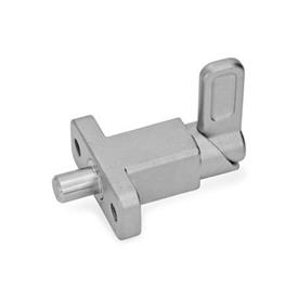 GN 722.2 Spring Latches, Stainless Steel, with Flange for Surface Mounting Type: A - Latch position right-angled to mounting holes