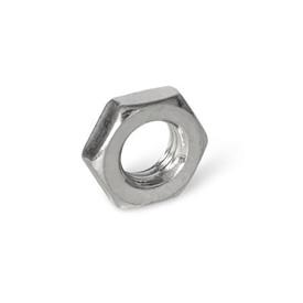 ISO 8675 Tuercas hexagonales de forma baja de acero inoxidable, con rosca fina métrica Material: NI - AISI 304