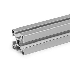 GN 10b Perfiles de aluminio, sistema modular-b, con ranuras abiertas en todos los lados, perfil tipo pesado Tamaño del perfil: B-30308S<br />Acabado: N - Anodizado, color natural