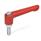 GN 300.2 Maniglie a ripresa, lega di zinco pressofusa, inserto filettato acciaio zincato, con filettatura esterna Colore: RS - rosso, RAL 3000, finitura testurizzata