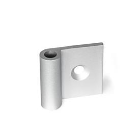 GN 2291 Hinge wings, for aluminum profiles / panel elements Type: AF - Exterior hinge wing<br />Coding: C - With countersunk holes<br />l<sub>2</sub>: 40