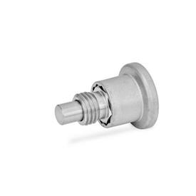 GN 822.7 Stainless Steel Mini Indexing Plungers Type: BN - without rest position, with Stainless Steel knob
