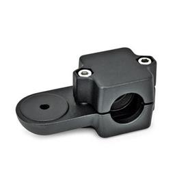 GN 279 Swivel Clamp Connectors, Aluminum, Split Assembly d<sub>1</sub> / s<sub>1</sub>: B - Bore<br />Finish: SW - Black, RAL 9005, textured finish