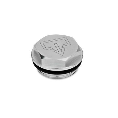 Bouchons filetés GN 741: Aluminium, résistant jusqu'à 100 °C