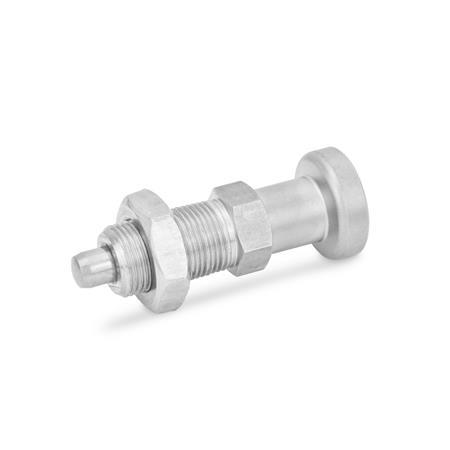 GN 617 Stainless Steel Indexing Plungers Material: NI - Stainless steel
Type: AKN - With lock nut, with stainless steel knob