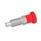 GN 817 Stainless Steel Indexing Plungers with Red Knob Material: NI - Stainless steel
Type: B - Without rest position, without lock nut
Color: RT - Red, RAL 3000, matte finish