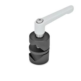 GN 490 Swivel Clamp Connector Joints Type: B - With adjustable hand lever<br />Finish: SW - Black, RAL 9005, textured finish