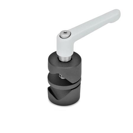 GN 490 Swivel Clamp Connector Joints Type: B - With adjustable hand lever
Finish: SW - Black, RAL 9005, textured finish