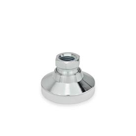 GN 343.1 Pieds de machine, acier, avec filetage femelle Type: KS - avec capuchon en plastique, coulissant