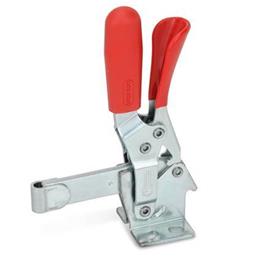 GN 810.3 Toggle Clamps, Operating Lever Vertical, with Lock Mechanism, with Horizontal Mounting Base Type: EL - Solid clamping arm, with clasp for welding