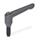 GN 306 Adjustable Hand Levers, Zinc Die Casting, Insert Steel, with External Thread, with Special Tipped Color: SW - Black, RAL 9005, textured finish
Type: DZ - Hardened oval tip