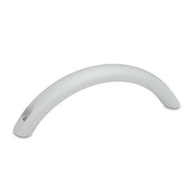 GN 565.4 Arch Handles, Aluminum Type: B - Mounting from the operator's side<br />Finish: SR - Silver, RAL 9006, textured finish