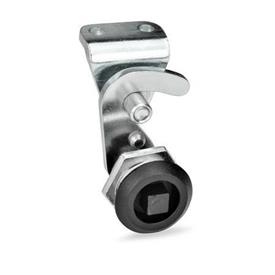 GN 115.8 Hook-Type Latches, Operation with Key Finish locating ring: SW - Black, RAL 9005, textured finish<br />Type: VK7 - With square<br />Identification no.: 2 - With latch bracket